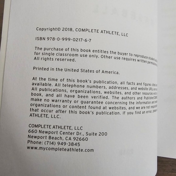 Complete Athlete Baseball Book by Don Yaeger Non Fiction Paperback Sports - Picture 10 of 10